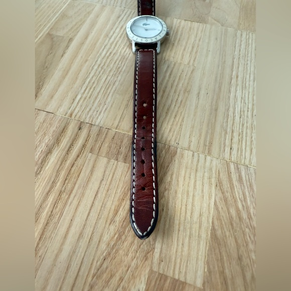 Lacoste ladies white dial brown leather dress watch NEW BATTERY - Picture 3 of 10